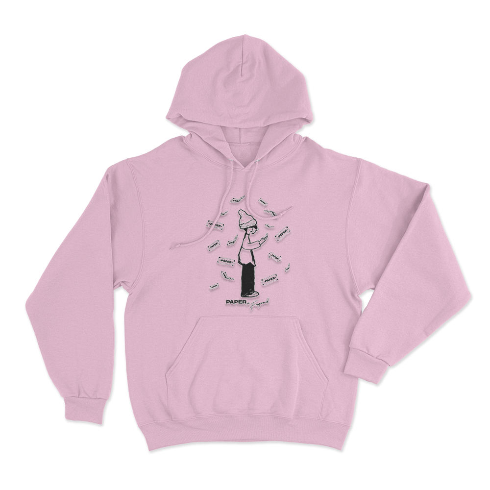 Foos Get Paper Unisex Hoodie Pink Foos Get Paper Unisex Hoodie Pink