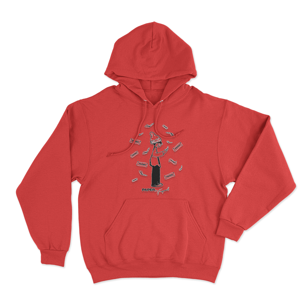 Foos Get Paper Unisex Hoodie Red Foos Get Paper Unisex Hoodie Red