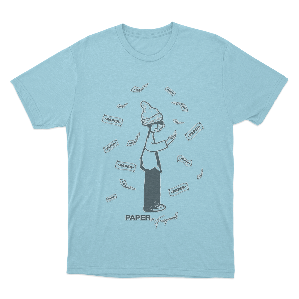 Foos Get Paper Unisex T Shirt Sky Blue Foos Get Paper Unisex T Shirt Sky Blue